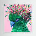 ’Blooming Parrot ’ | Floral Parrot Painting | Angélique Duhaut | Artist