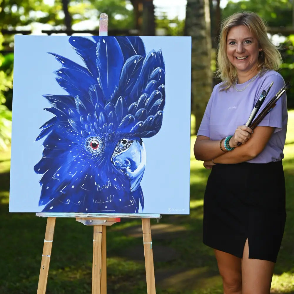 ’Blue One ’ | Cockatoo Painting | Angélique Duhaut | Artist