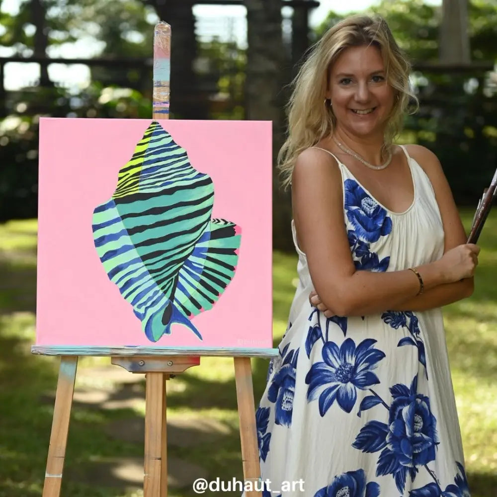 ’Ocean Whispers I ’ | Shell Painting | Angélique Duhaut | Artist